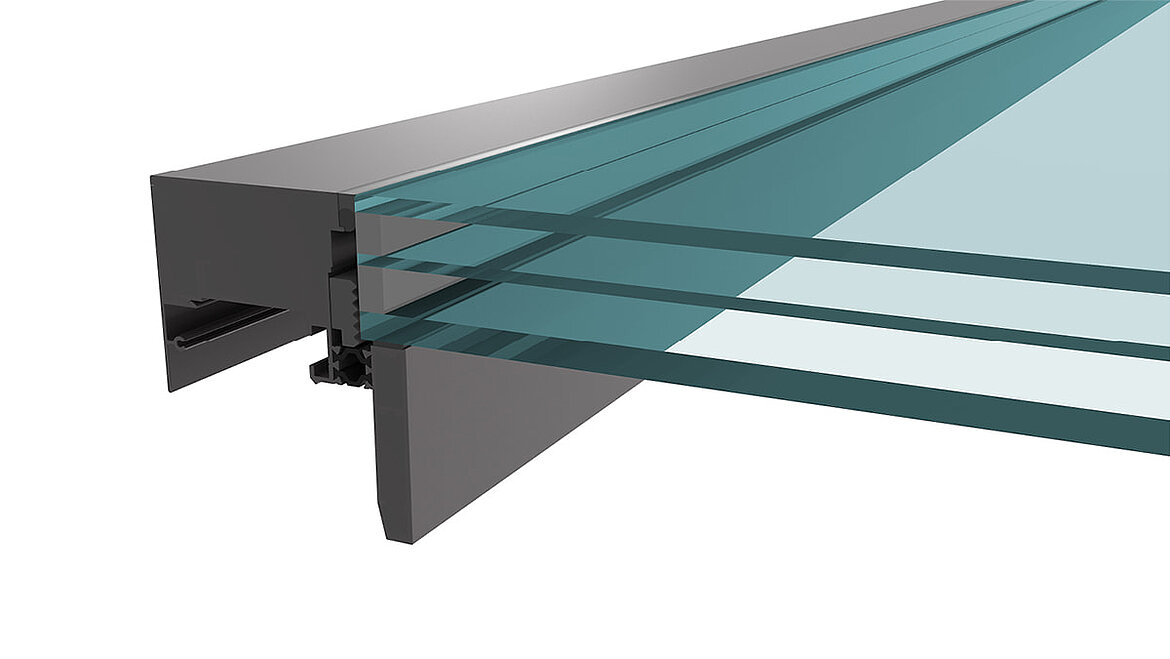 LAMILUX Modular Glass Skylight MS78 napfényvédő üvegezés, 3-rétegű