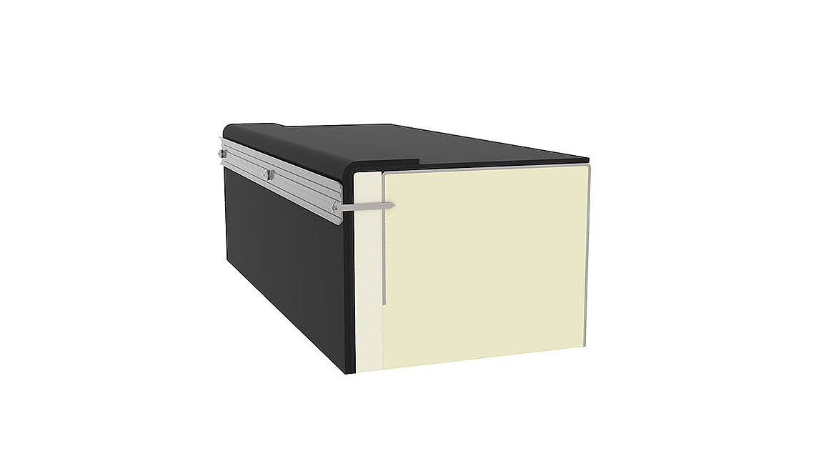 Moduláris üvegtető építési csatlakozás acéllemez kerettel